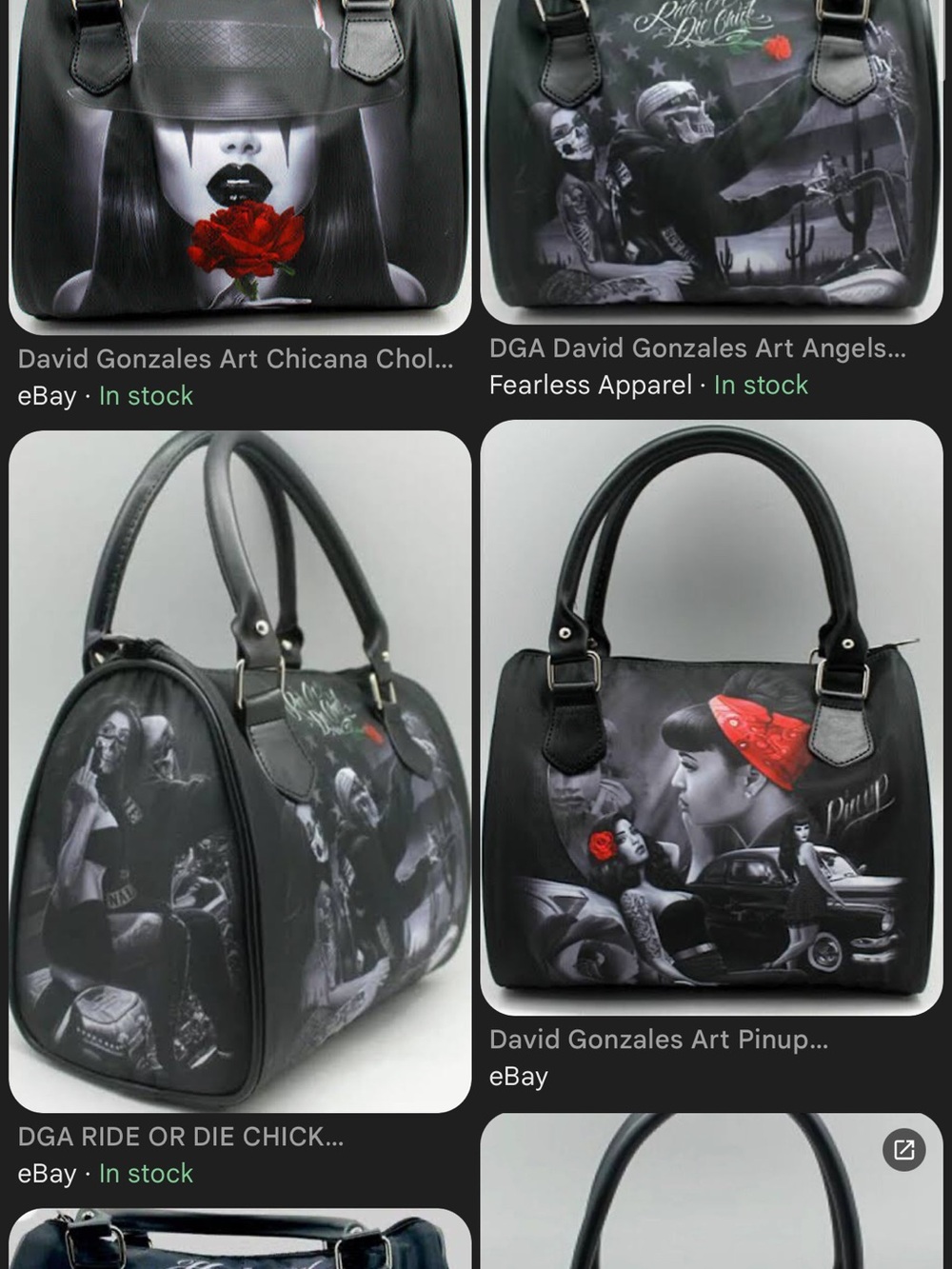 Black Graphic Satchel with Red Accents